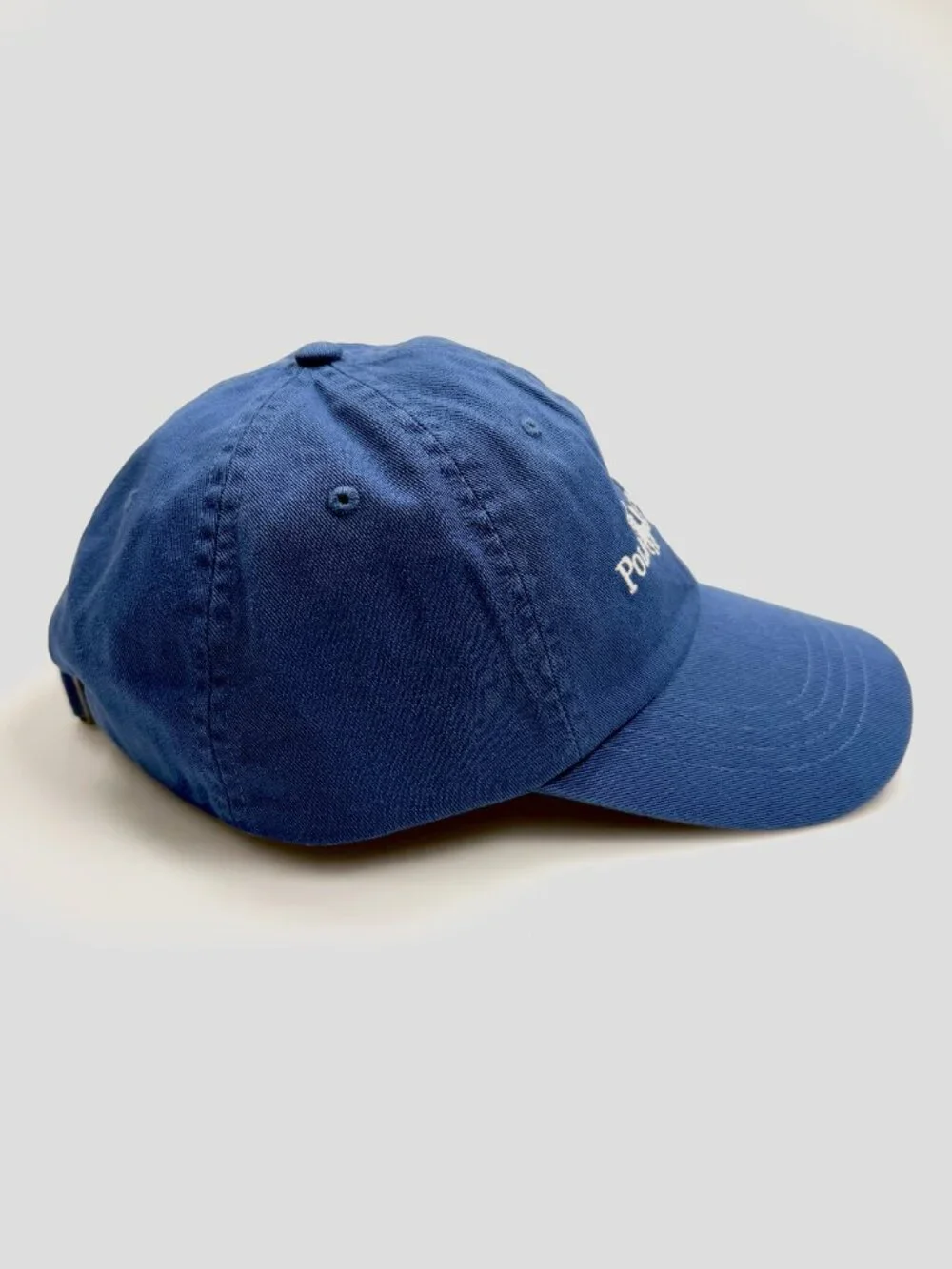 NWT POLO RALPH LAUREN EARTH BLUE SPELL OUT COTTON TWILL HAT